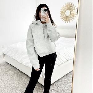 Lululemon Scuba Oversized 1/2 Half-Zip Hoodie Sweater- Heathered Core Light Grey